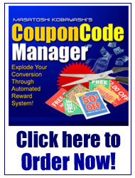 『 Coupon Code Manager ! クーポン・コード・マネージャー 』は、こちらをクリックしてご注文下さい！